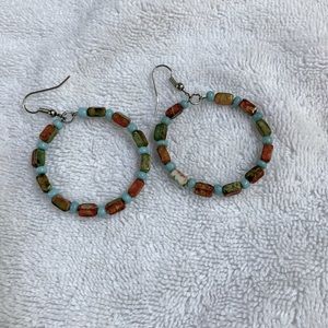 Multi Colored Beaded Hoop Earrings (3/$15)